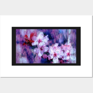 Pretty Almond Blossom Watercolor Posters and Art